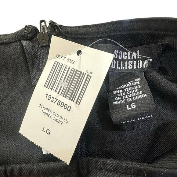 NWT Hot Topic Tiered Lace Chain Mini Skirt SZ Large Steampunk Gothic Whimsigoth - Picture 10 of 12